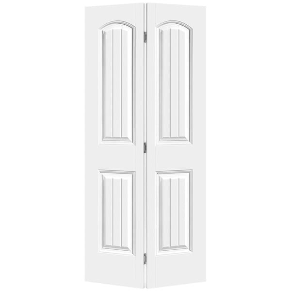 Masonite Cheyenne 2 Panel Hollow Core Primed Molded Bi-Fold Door, 36" X 80"