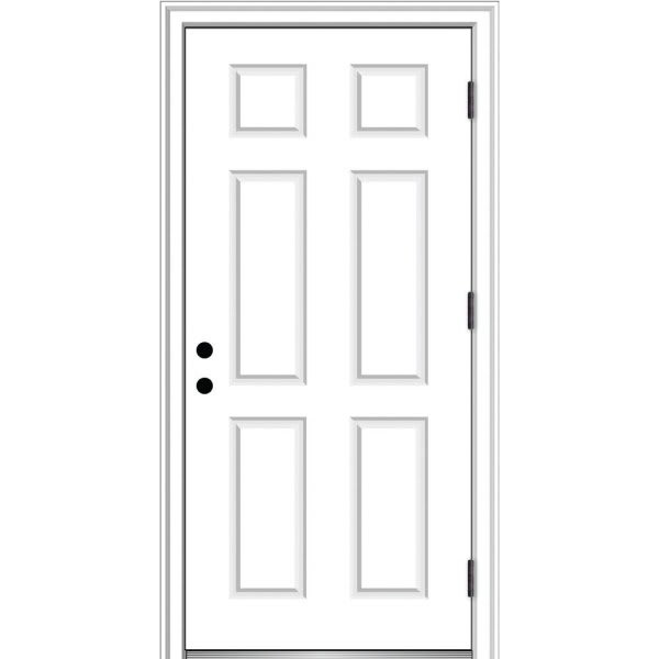 Mmi Door 6-Panel 36" X 80" Lh-Out On 6-9/16" Primed Composite Frame Z0364689L
