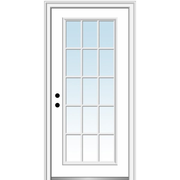 Mmi Door 15 Lite 30" X 80" Rh-In Clear On 4-9/16" Framesaver Primed Frame