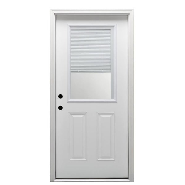Mmi Door 30"X80" Internal Blinds RH 1/2-Lite Clear Prehung Front Door