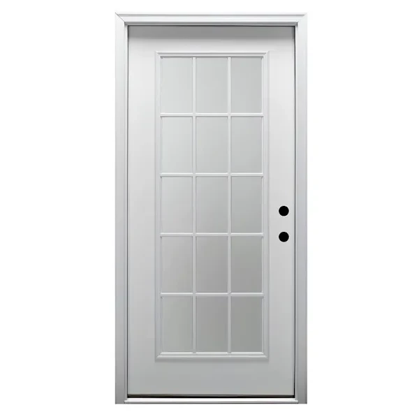 Mmi Door 30"X80" LH 15-Lite Clear Classic External Grilles Prehung Front Door