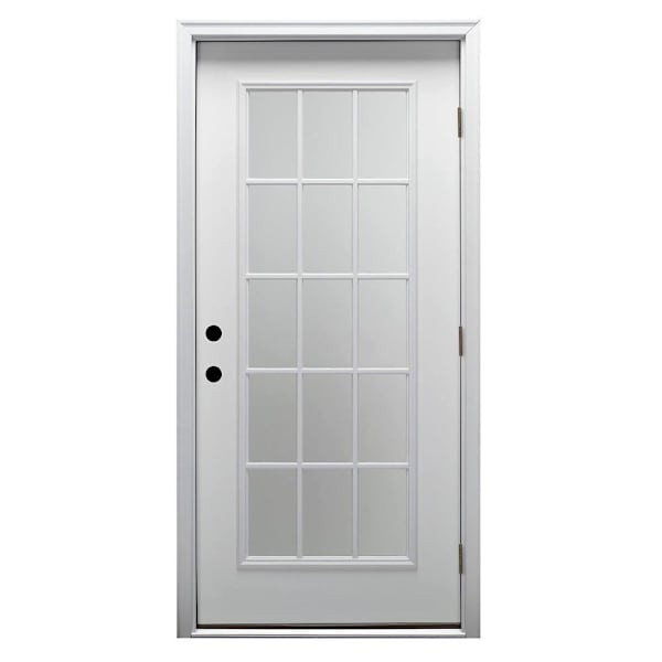 Mmi Door 32"X80" Internal Blinds LH Full-Lite Prehung Front Door, Brickmould