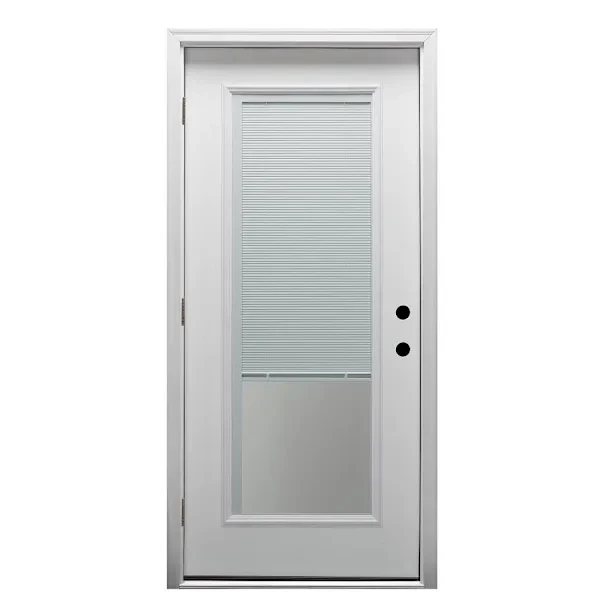 Mmi Door 32"X80" Internal Blinds RH Full-Lite Clear Primed Prehung Front Door