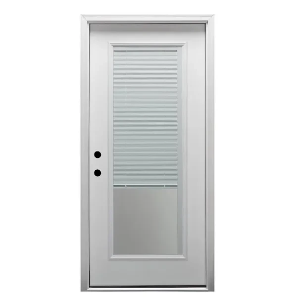 Mmi Door 32"X80" Internal Mini Blinds RH Full-Lite Clear Prehung Front Door
