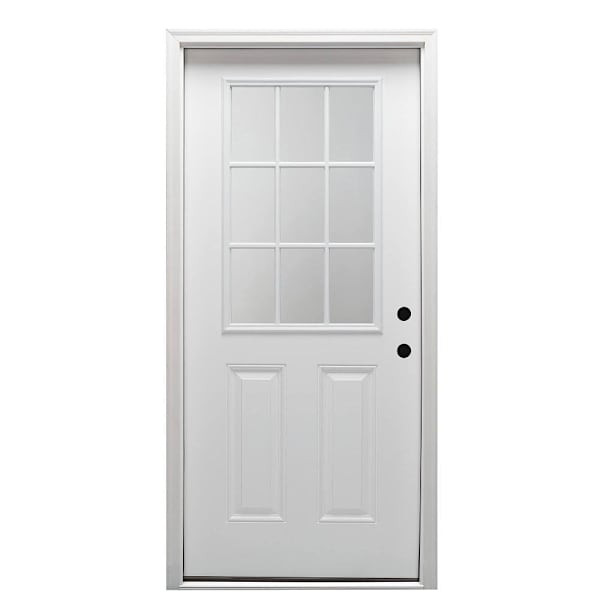 Mmi Door 32"X80" LH 9-Lite Clear Glass Prehung Front Door On 4-9/16" Frame