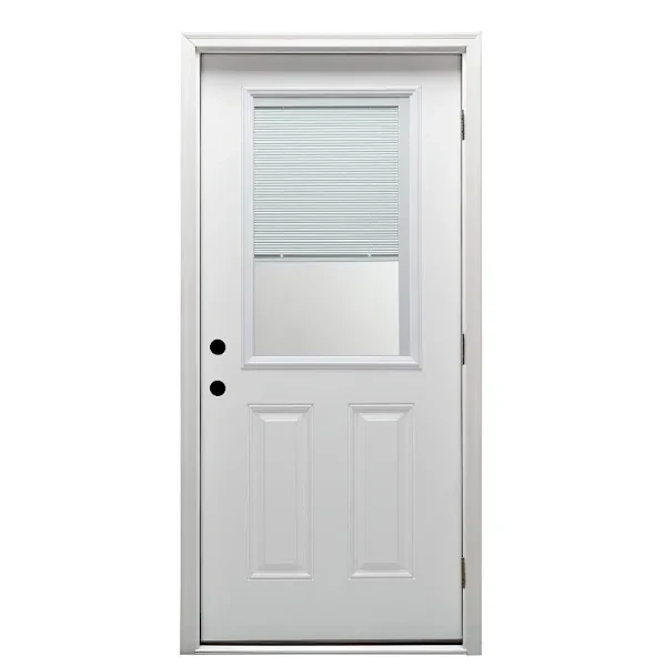 Mmi Door 36"X80" Internal Blinds LH 1/2-Lite Clear Prehung Front Door Brickmould