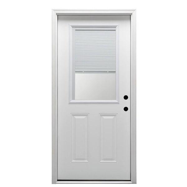 Mmi Door 36"X80" Internal Blinds LH 1/2-Lite Clear Primed Prehung Front Door