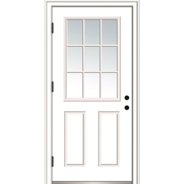 Mmi Door 9 Lite 32" X 80" Rh-Out Clear On 4-9/16" Primed Composite Frame
