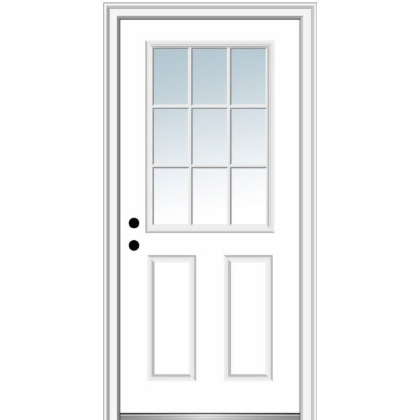 Mmi Door 9 Lite 36" X 80" Rh-In Clear On 4-9/16" Primed Composite Frame