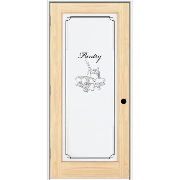 Mmi Door Unfinished 32" X 80" Right-Hand Pantry On 4-9/16 In. Pine Veneer Frame
