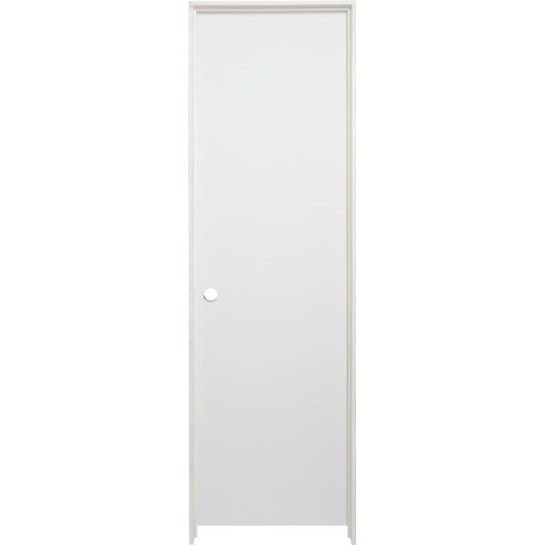 Masonite 32 In. X 80 In. X 4-9/16 In. Primed Flush Hollow Core Single Prehung Interior Door Left Hand Flat Jamb