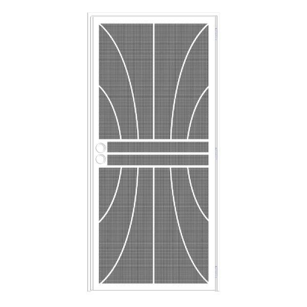 Unique Home Designs 36 In. X 80 In. Meridian White Surface Steel Security Door