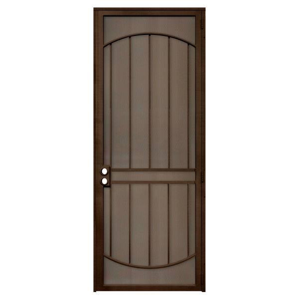 Unique Home Designs 36 In. X 96 In. Arcada Copper Left Steel Security Door