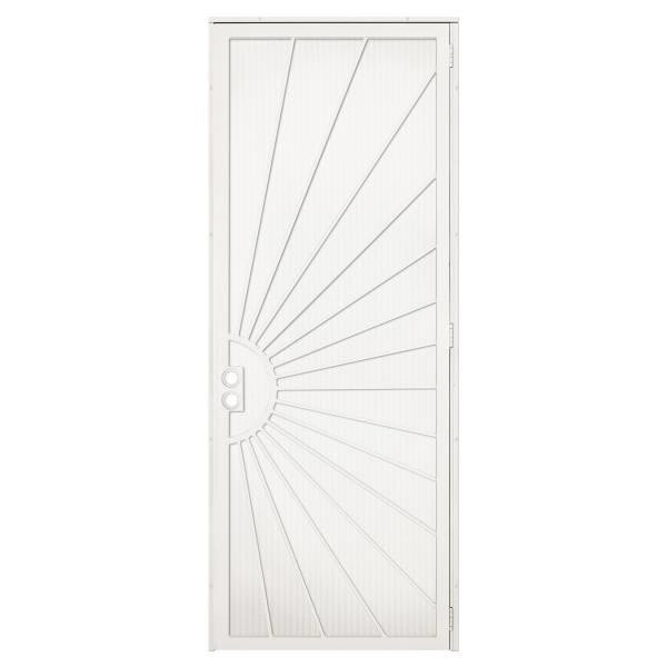 Unique Home Designs 36 In. X 96 In. Solana Navajo White Left Steel Security Door