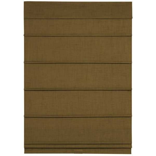 Cordless Textured Fabric Roman Shades - 23 In. W X 64 In. L, Cafe