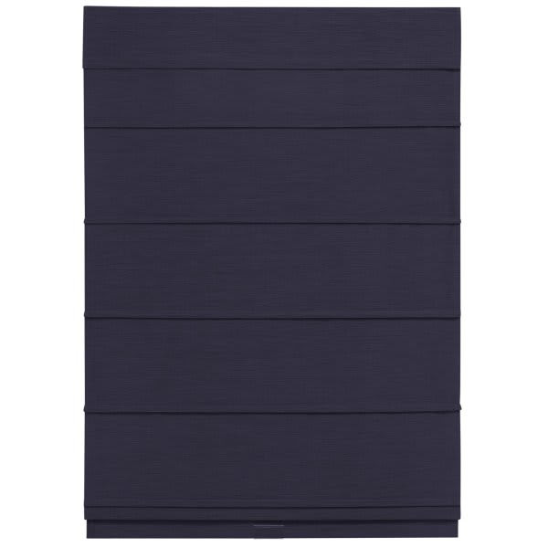 Cordless Textured Fabric Roman Shades - 48 In. W X 64 In. L, Navy