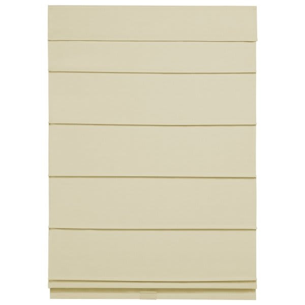 Cordless Textured Fabric Roman Shades - 48 In. W X 64 In. L, Tan