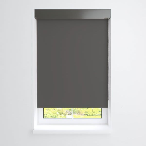 Fabtex Manual Roller Shade For Windows 12"-24"W X 60"H Blackout Grey