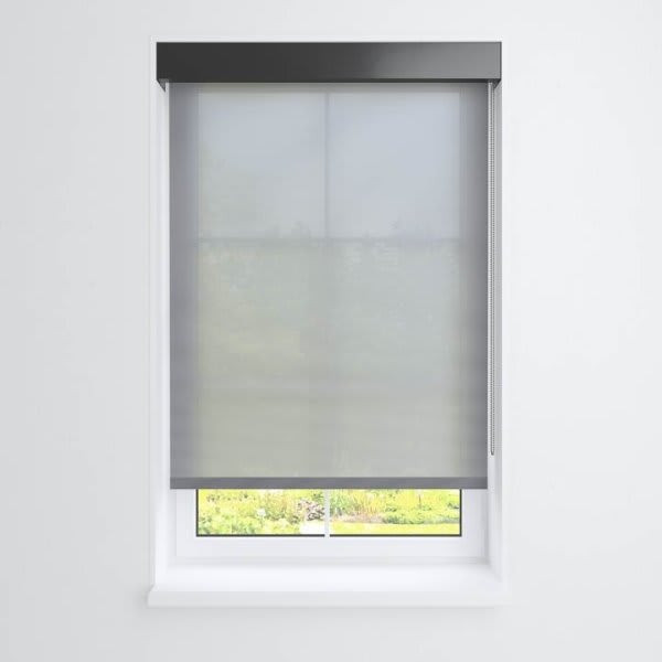 Fabtex Manual Roller Shade For Windows 12"-24"W X 72"H 5% Charcoal Iron Grey