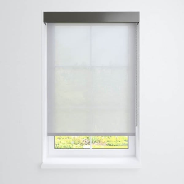 Fabtex Manual Roller Shade For Windows 24"-36"W X 84"H 5% Soft Chalk Grey