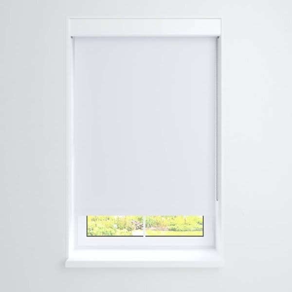 Fabtex Manual Roller Shade For Windows 24"-36"W X 84"H Blackout Snow White