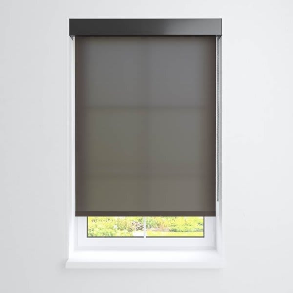 Fabtex Manual Roller Shade For Windows 48"-60"W X 60"H 1% Charcoal Dark Bronze