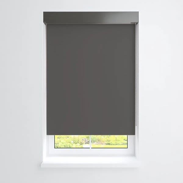 Fabtex Manual Roller Shade For Windows 48"-60"W X 60"H Blackout Grey