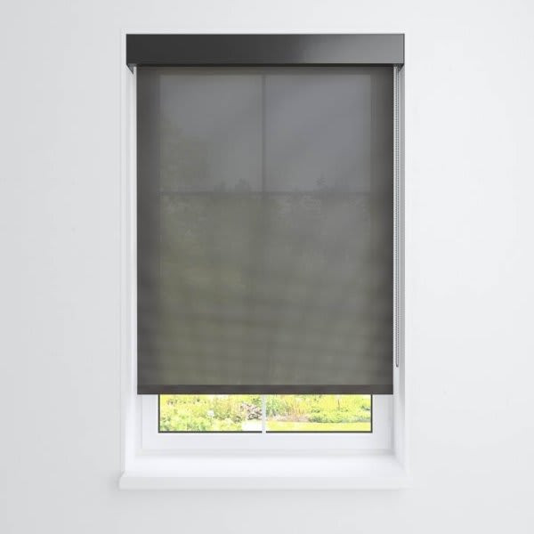 Fabtex Manual Roller Shade For Windows 48"-60"W X 72"H 5% Charcoal Dark Bronze