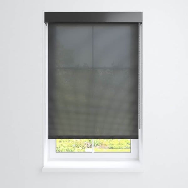 Fabtex Manual Roller Shade For Windows 48"-60"W X 84"H 5% Ebony