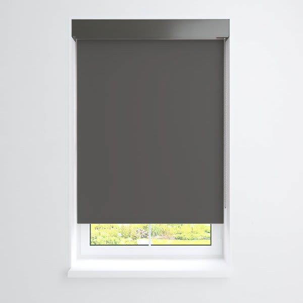 Fabtex Manual Roller Shade For Windows 72"-84"W X 60"H Blackout Grey