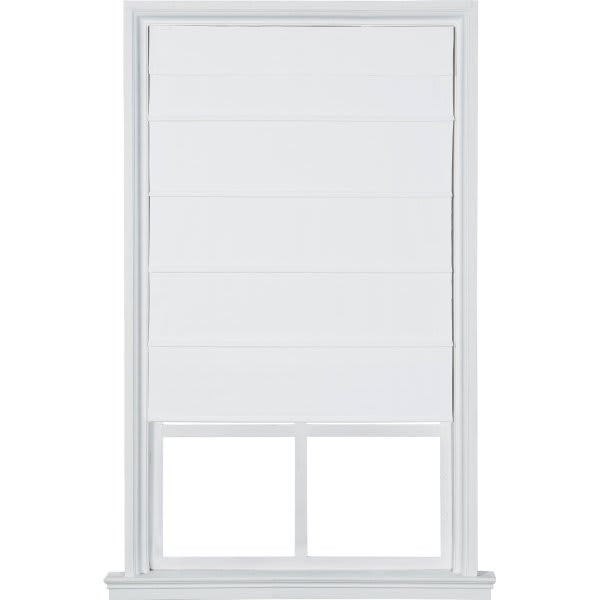Home Basics Cordless Cotton Duck Thermal Roman Shade 23" X 64" White