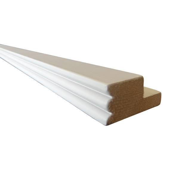 Newport 96 In. W X 2 In. D X 1 In. H Solid Wood Kitchen Cabinet Beaded Light Rail Molding In Pacific White