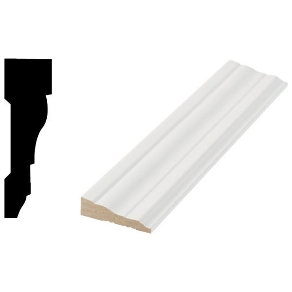 Woodgrain Distribution 366 19/32" X 2-1/4" X 7' Primed Mdf Door And Window Casing Package Of 5