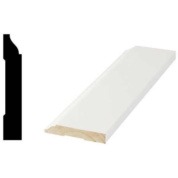 Woodgrain Distribution 623 9/16" X 3-1/4" X 8' Primed Finger-Jointed Base Moulding Package Of 5