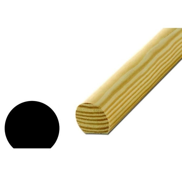 Woodgrain Millwork 231 Solid Pine Handrail Moulding 96", Package Of 5
