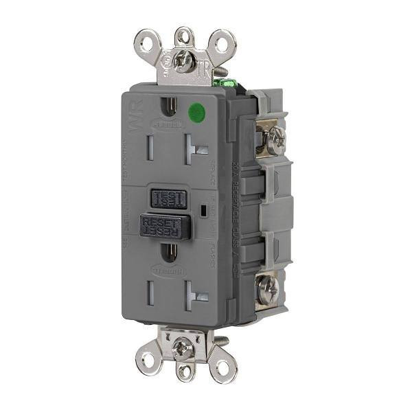 Hubbell Wiring Autoguard 20a 125v Industrial Hospital Tr/Wr Gfci Recp Gray