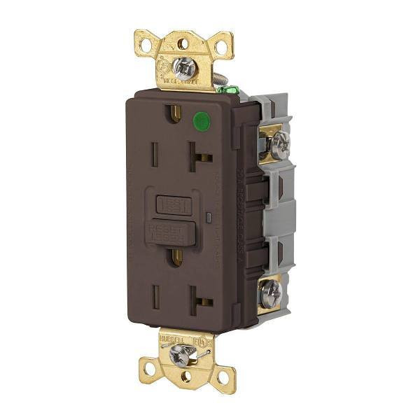 Hubbell Wiring Autoguard 20a 125v Heavy Duty Com Hospital Gfci Recp Brown