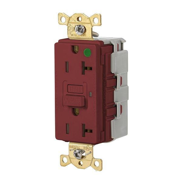 Hubbell Wiring Snapconnect Autoguard 20a 125v Heavy Duty Hosp Gfci Recp Red