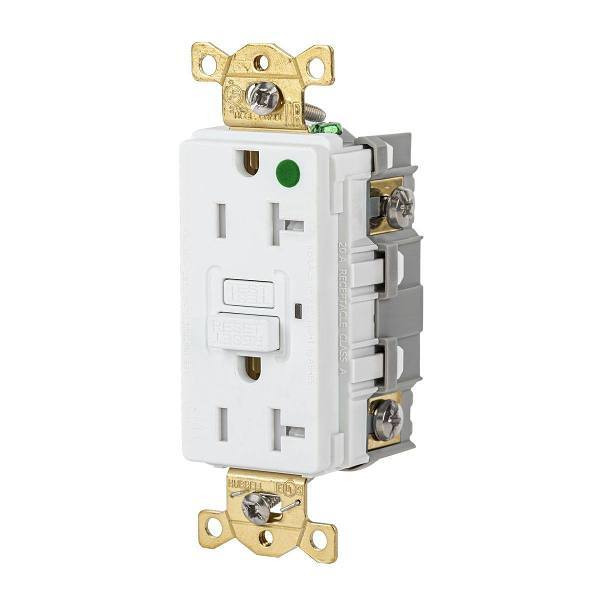 Hubbell Wiring Autoguard 20a 125v Heavy Duty Com Hosp Tr/Wr Gfci Recp White
