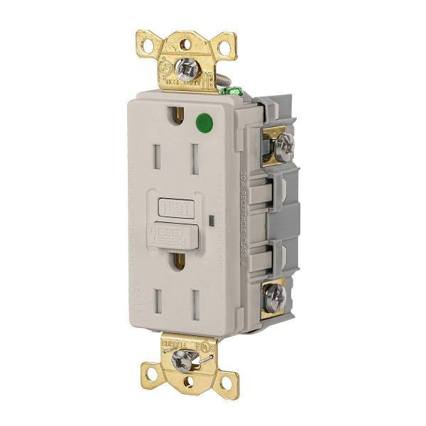 Hubbell Wiring Autoguard 15a 125v Hd Commercial Hosp Tr/Wr Gfci Recp L Almond