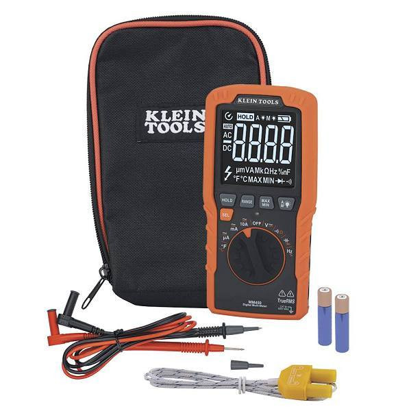 Klein Tools Slim Digital Multimeter Trms Auto-Ranging 600v Temp