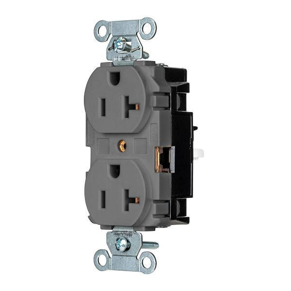 Hubbell Wiring Edgeconnect 20a 125v X-Hd Spec Duplex Recp Gray Package Of 10 5352STGY