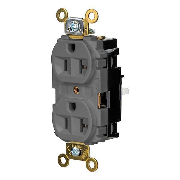 Hubbell Wiring Devices Edgeconnect 20a 125v Xhd Spec Recp Gry Package Of 10 HBL5362STGY