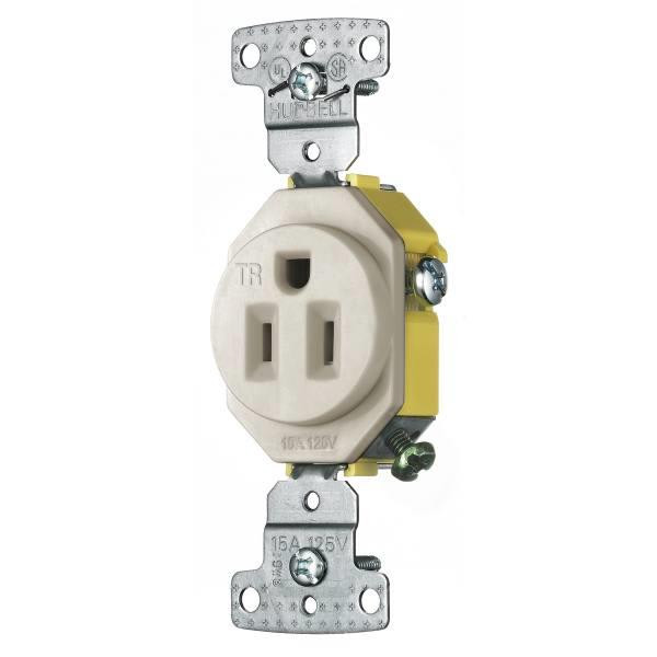 Hubbell 15 Amp 125 Volt Residential Grade Duplex Standard Outlet (10-Pack) (Almond)