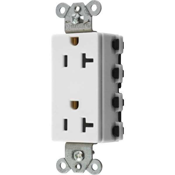Hubbell Snap-On 20 Amp 125 Volt Extra Heavy Duty Decorator Snapconnect Duplex Standard Outlet (White)