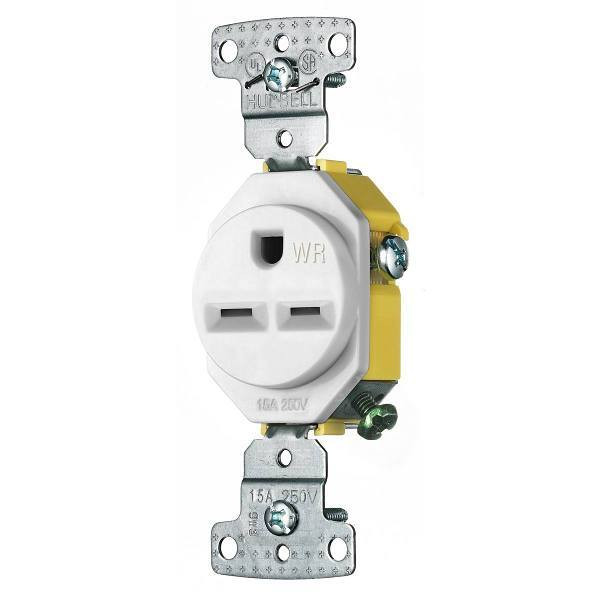 Hubbell Wiring Tradeselect Straight Blade 15a 250v Wr Recp White Package Of 10