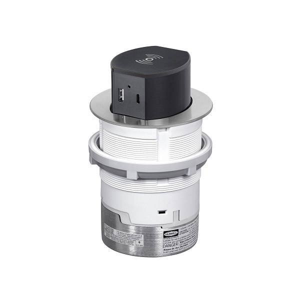 Hubbell Wiring 15 Amp 125 Volt Countertop Outlet Wireless Charging Aluminum
