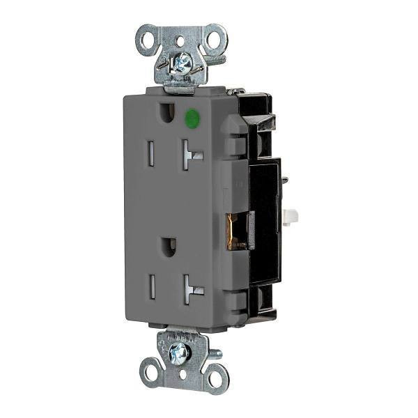 Hubbell Wiring Devices Edgeconnect 20a 125v Xhd Hosp Dec Rec Gry Package Of 10