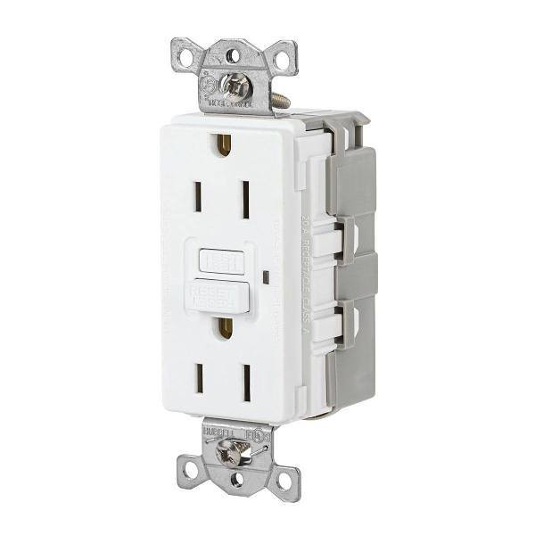 Hubbell Wiring Devices 15a Snapconnect Comm Autoguard Self-Test Gfci Rec White