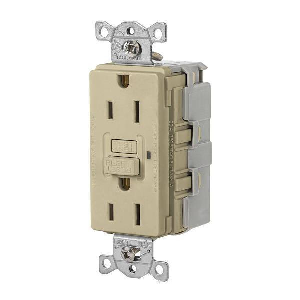 Hubbell Wiring Devices 15a Snapconnect Comm Autoguard Self-Test Gfci Rec Ivory